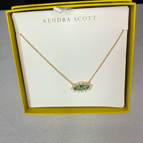 Kendra Scott Jewelry - Kendra Scott Gold Necklace w/ Colored Stone Accented Crystal Frame “Eva Framed”
